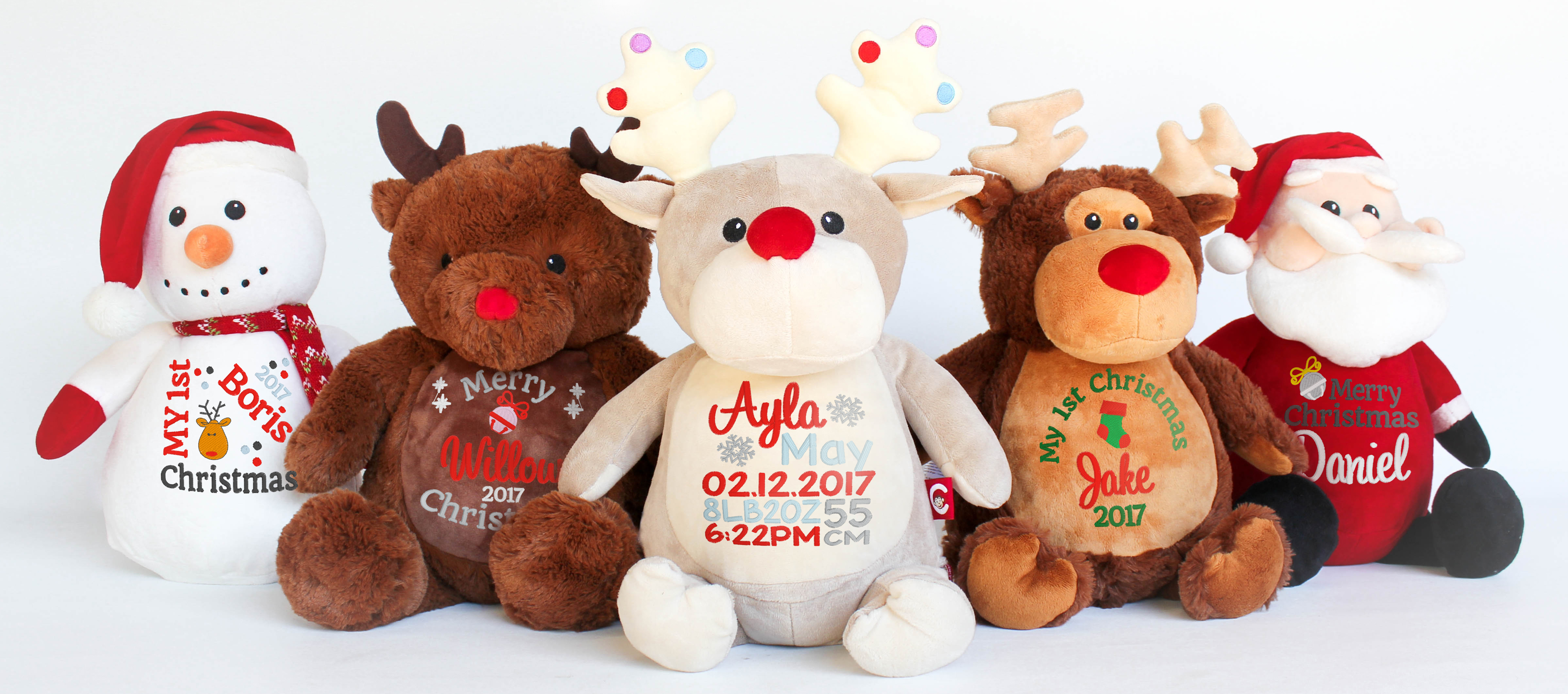 personalised reindeer teddy